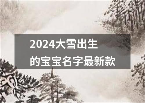 2024大雪出生的宝宝名字最新款