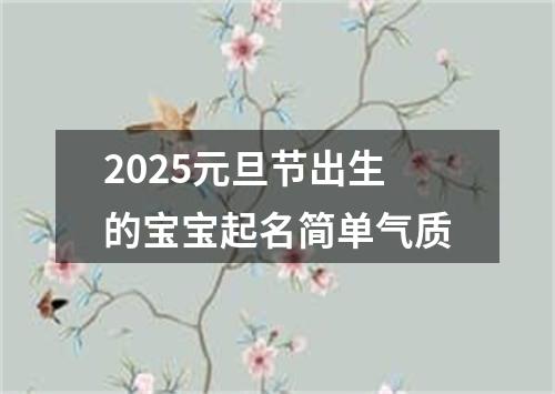 2025元旦节出生的宝宝起名简单气质