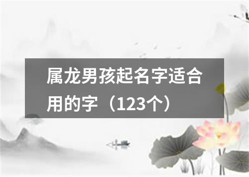 属龙男孩起名字适合用的字（123个）