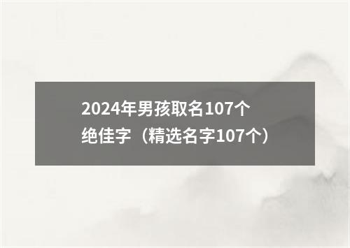 2024年男孩取名107个绝佳字（精选名字107个）