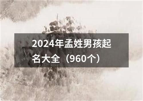 2024年孟姓男孩起名大全（960个）