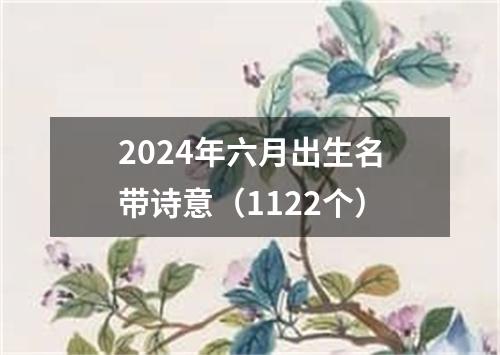 2024年六月出生名带诗意（1122个）