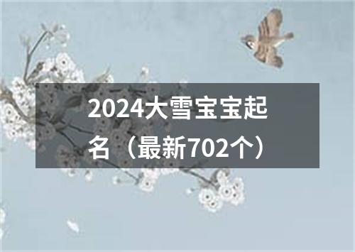 2024大雪宝宝起名（最新702个）