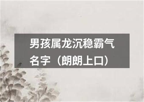 男孩属龙沉稳霸气名字（朗朗上口）