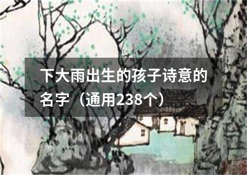 下大雨出生的孩子诗意的名字（通用238个）