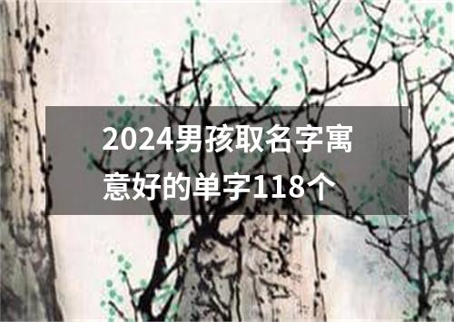 2024男孩取名字寓意好的单字118个