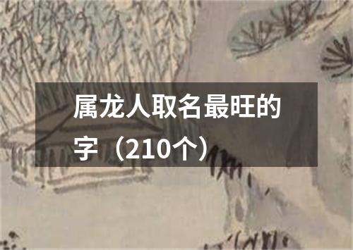 属龙人取名最旺的字（210个）