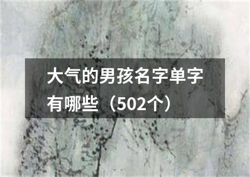 大气的男孩名字单字有哪些（502个）