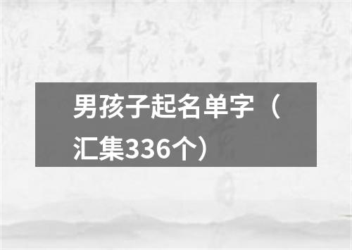 男孩子起名单字（汇集336个）