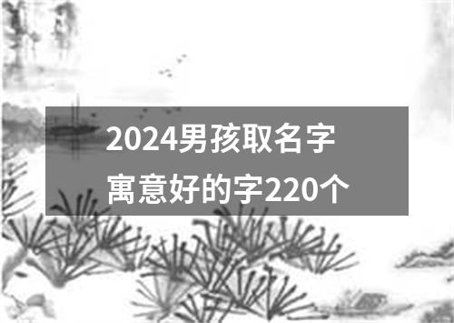 2024男孩取名字寓意好的字220个