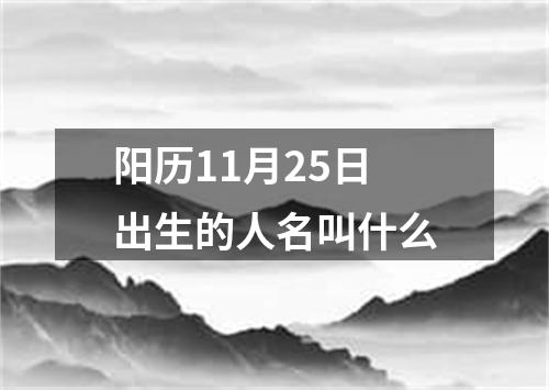 阳历11月25日出生的人名叫什么