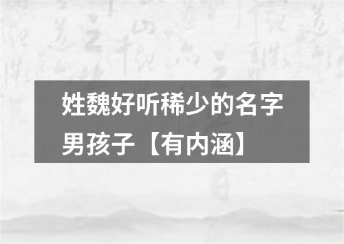 姓魏好听稀少的名字男孩子【有内涵】