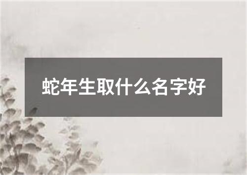 蛇年生取什么名字好