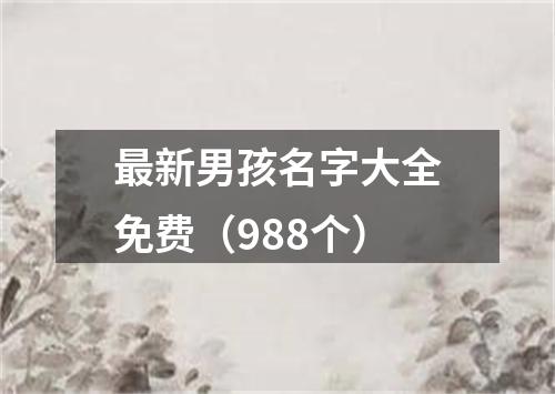 最新男孩名字大全免费（988个）