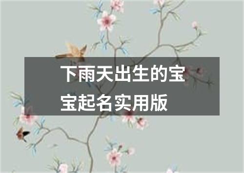 下雨天出生的宝宝起名实用版