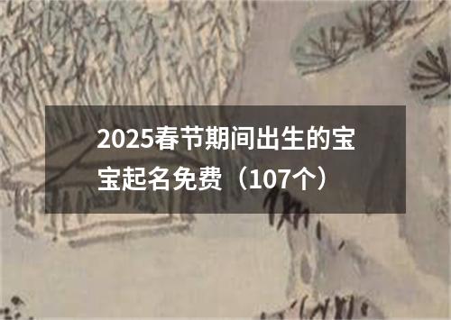 2025春节期间出生的宝宝起名免费（107个）