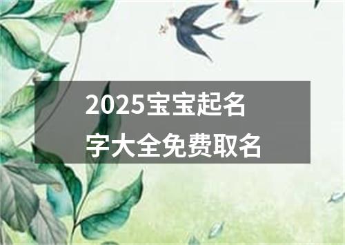 2025宝宝起名字大全免费取名