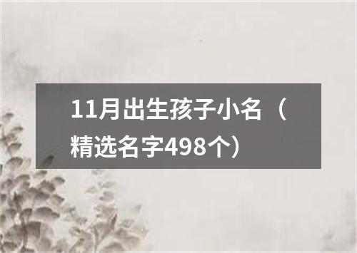 11月出生孩子小名（精选名字498个）