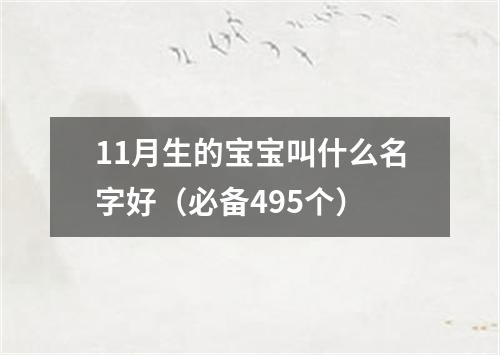 11月生的宝宝叫什么名字好（必备495个）