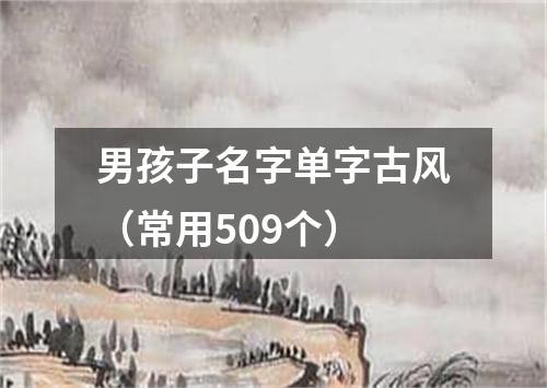 男孩子名字单字古风（常用509个）