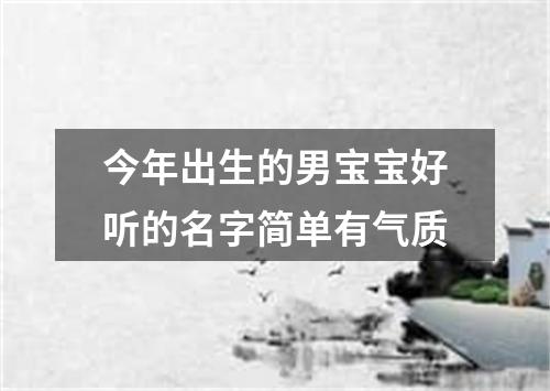 今年出生的男宝宝好听的名字简单有气质