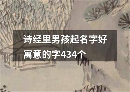 诗经里男孩起名字好寓意的字434个