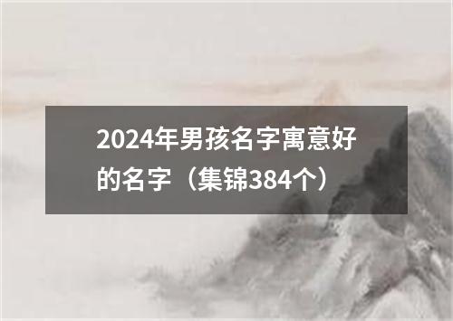 2024年男孩名字寓意好的名字（集锦384个）