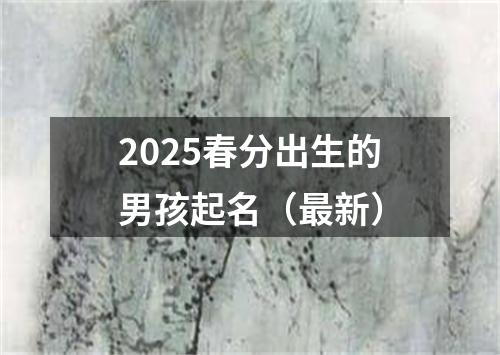 2025春分出生的男孩起名（最新）