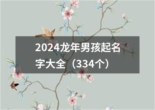 2024龙年男孩起名字大全（334个）