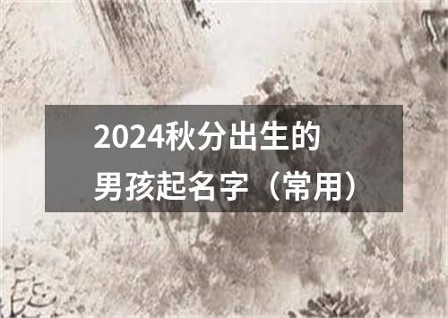 2024秋分出生的男孩起名字（常用）