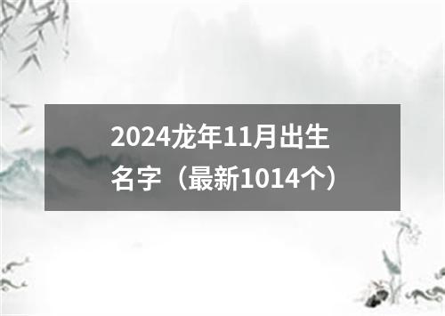 2024龙年11月出生名字（最新1014个）