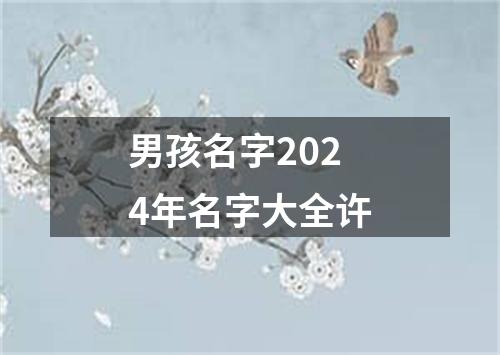 男孩名字2024年名字大全许