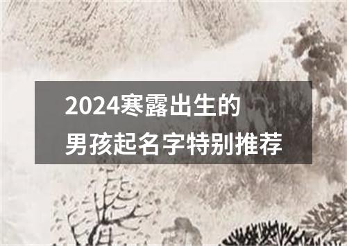 2024寒露出生的男孩起名字特别推荐