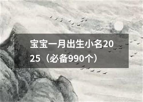 宝宝一月出生小名2025（必备990个）