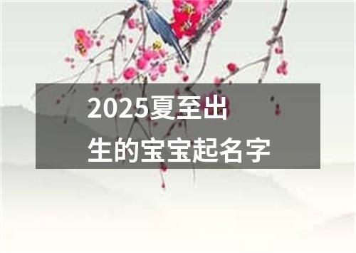 2025夏至出生的宝宝起名字