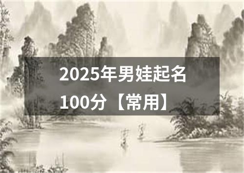 2025年男娃起名100分【常用】