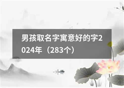 男孩取名字寓意好的字2024年（283个）