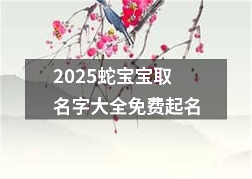 2025蛇宝宝取名字大全免费起名