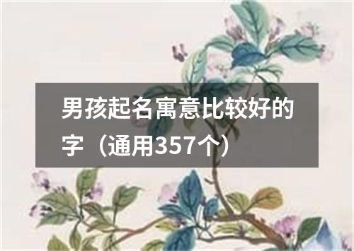 男孩起名寓意比较好的字（通用357个）