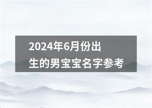 2024年6月份出生的男宝宝名字参考