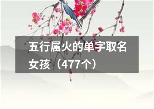 五行属火的单字取名女孩（477个）