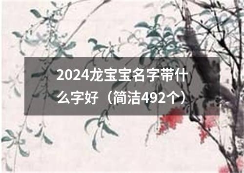 2024龙宝宝名字带什么字好（简洁492个）