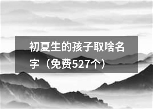 初夏生的孩子取啥名字（免费527个）