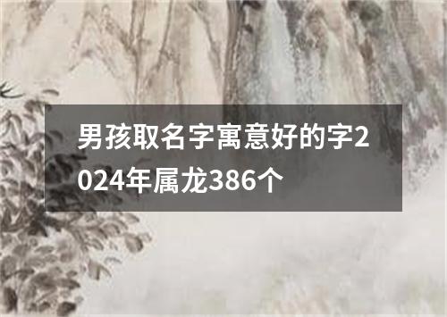 男孩取名字寓意好的字2024年属龙386个