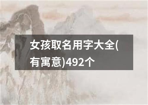 女孩取名用字大全(有寓意)492个