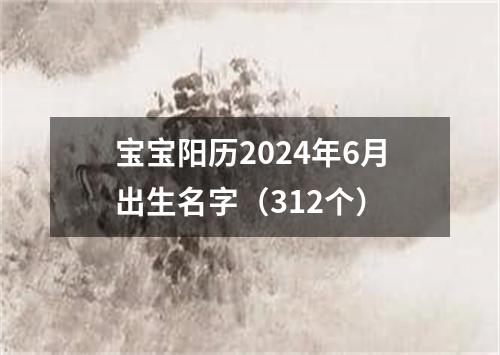 宝宝阳历2024年6月出生名字（312个）