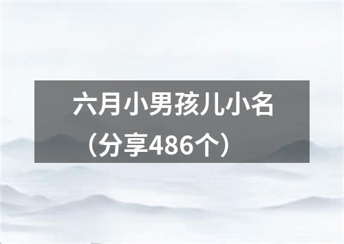 六月小男孩儿小名（分享486个）