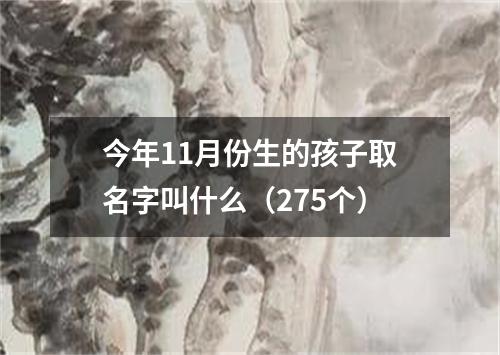 今年11月份生的孩子取名字叫什么（275个）