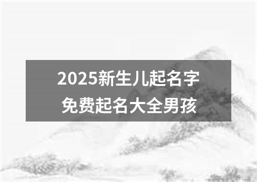 2025新生儿起名字 免费起名大全男孩