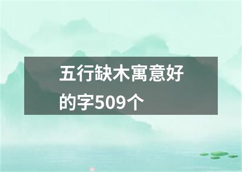 五行缺木寓意好的字509个